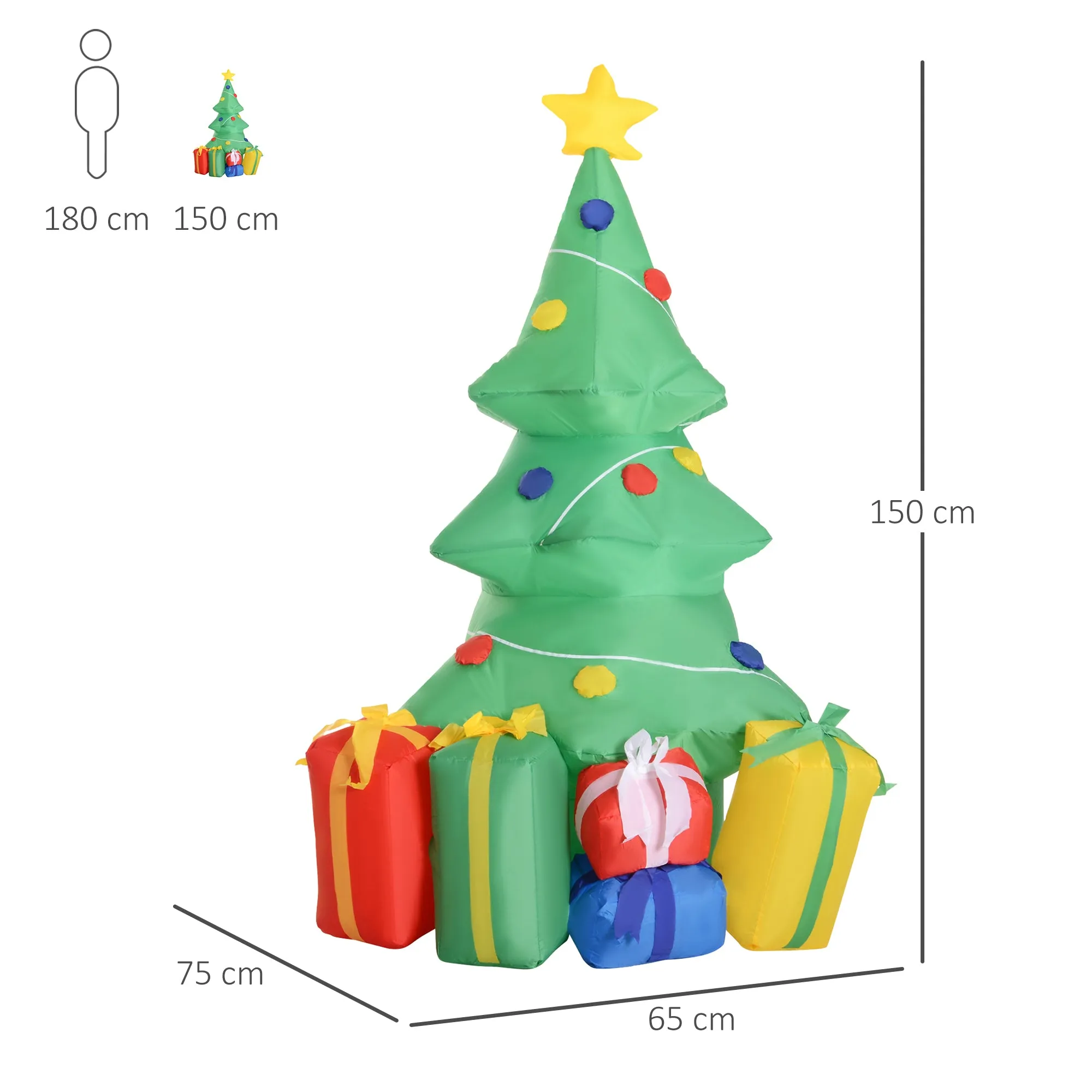 1.5m Inflatable Christmas Tree W/LED lights