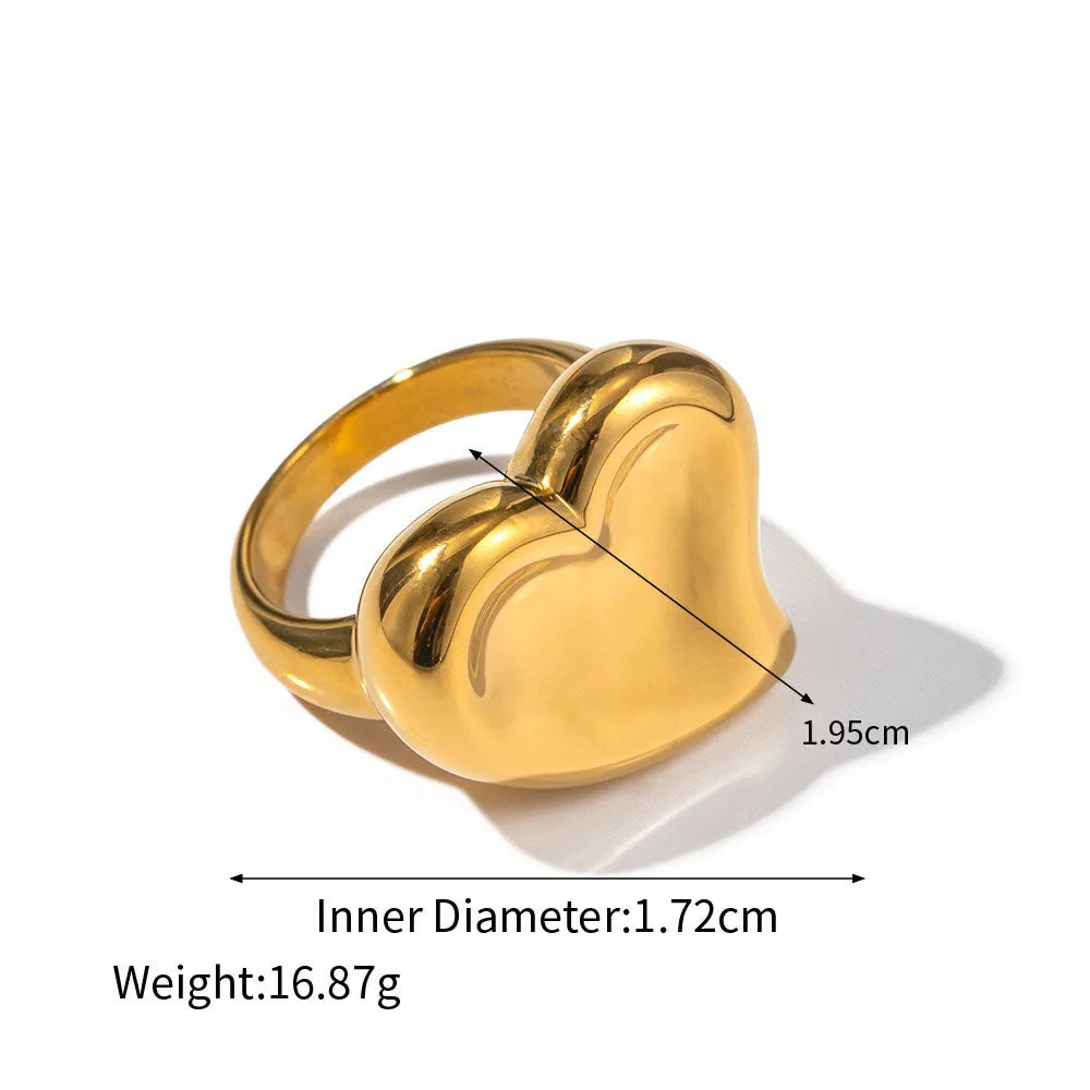 18K gold exaggerated fashionable love/geometric design versatile ring