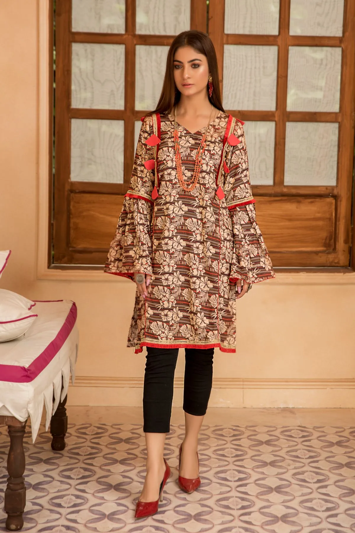 1PC Anarkali Digital Linen Shirt 36