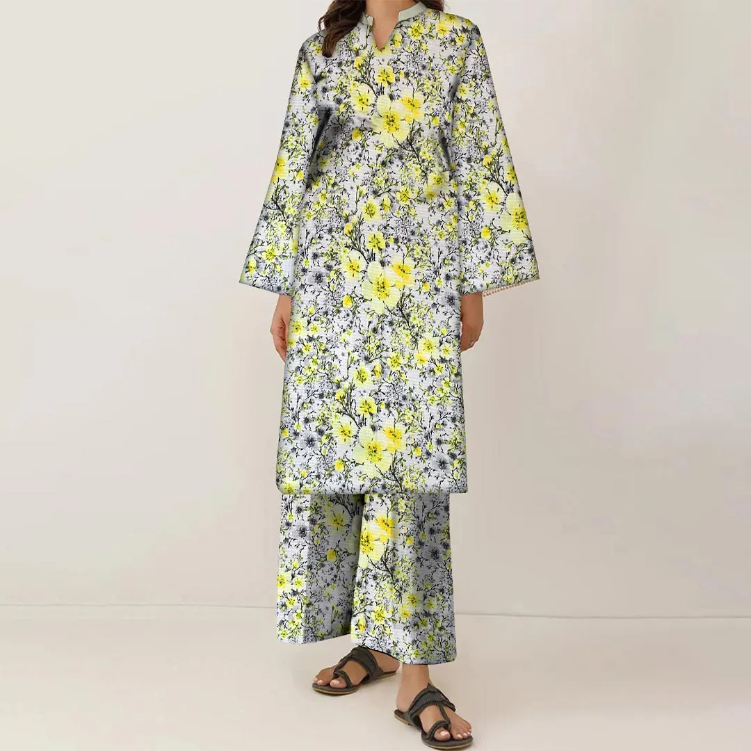 2PC- Unstitched Digital Printed Linen Suit PW9471