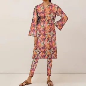 2PC- Unstitched Digital Printed Linen Suit PW9473