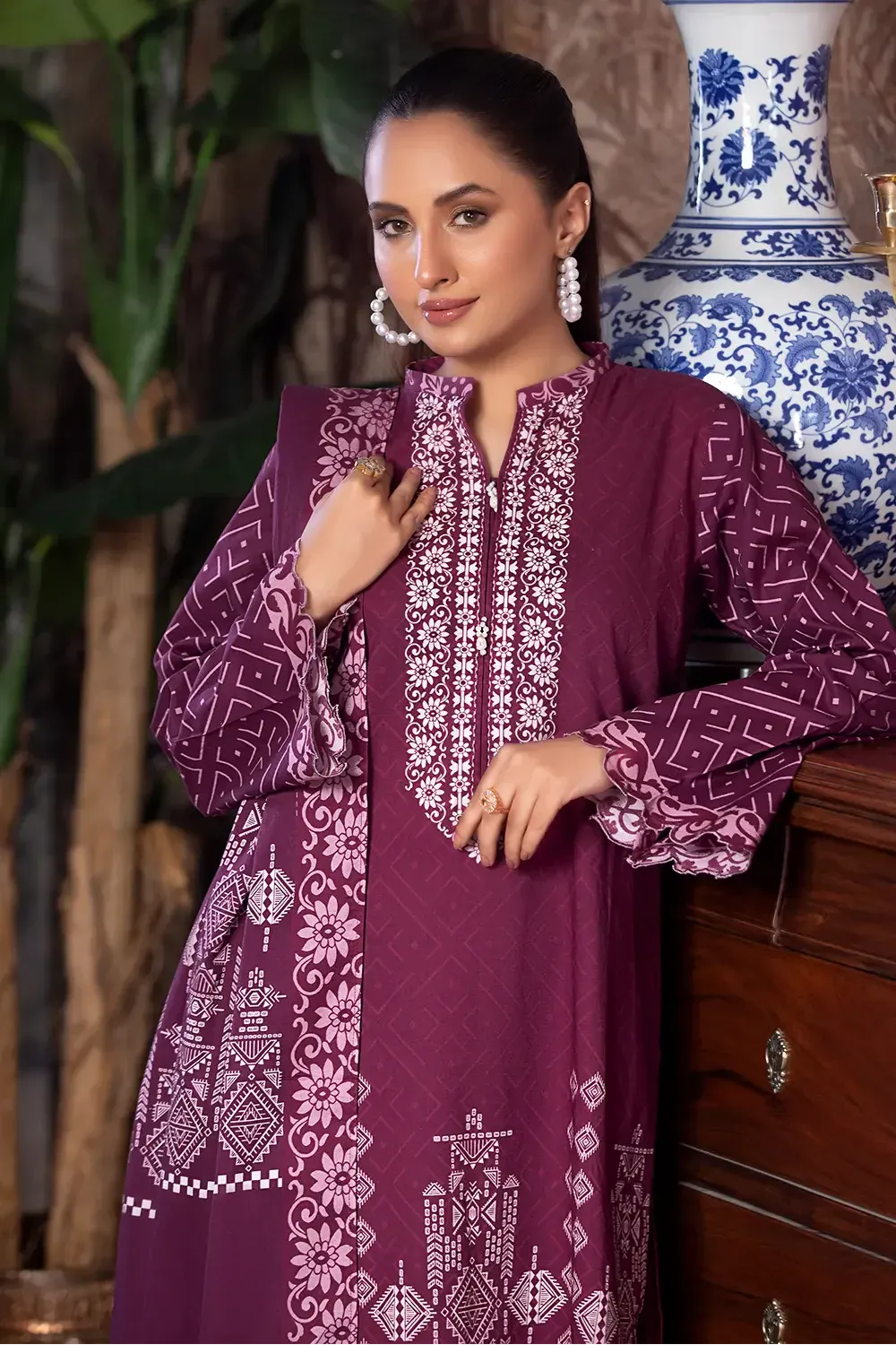 3PC Printed Unstitched Cambric Suit KCC-2852