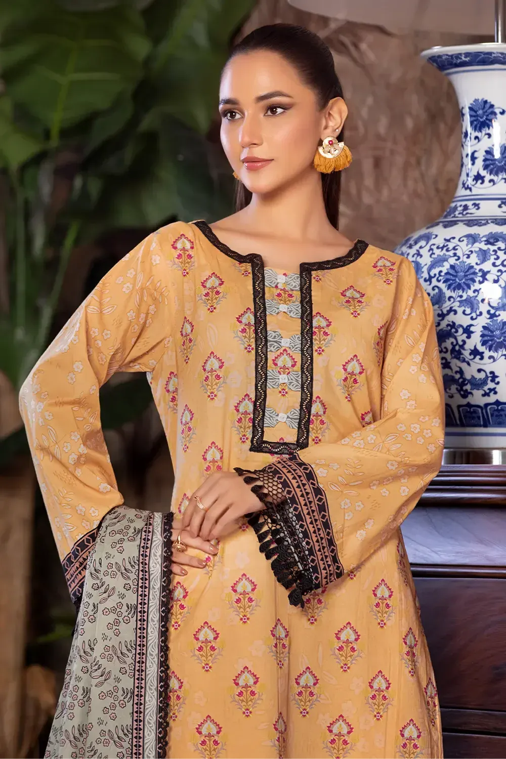 3PC Printed Unstitched Cambric Suit KCC-2853