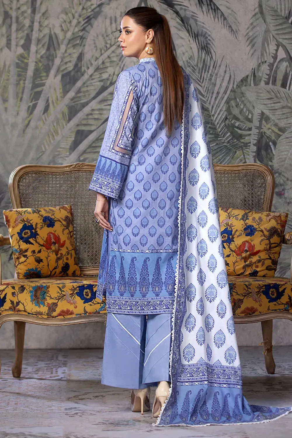 3PC Printed Unstitched Cambric Suit KCC-2854