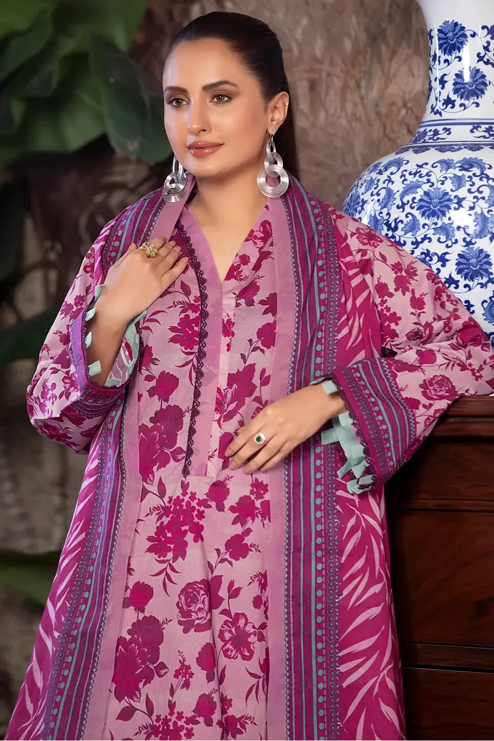 3PC Printed Unstitched Cambric Suit KCC-2855