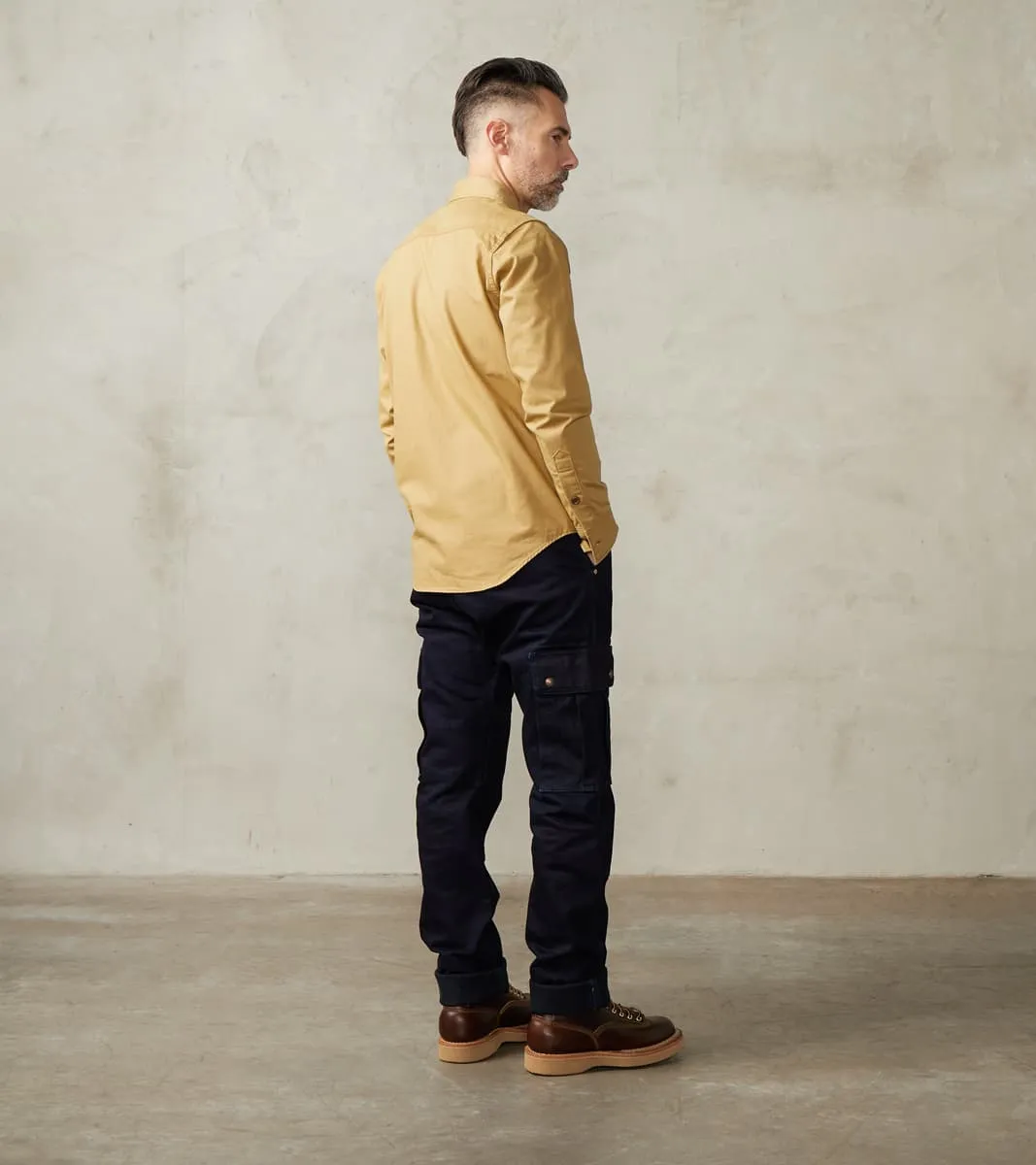 502DR-IB Serviceman - Classic Tapered Cargo - 14oz Indigo x Black