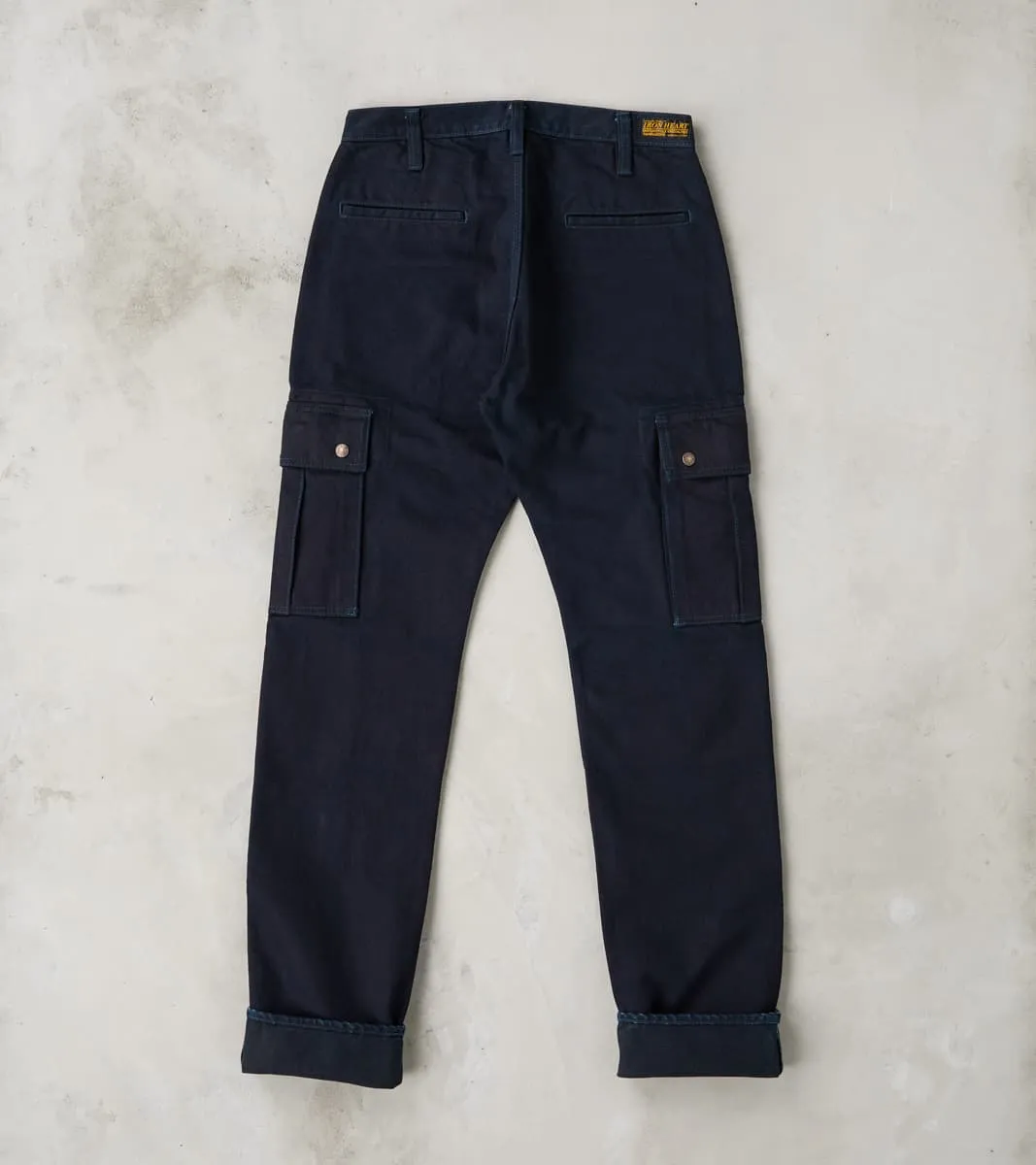 502DR-IB Serviceman - Classic Tapered Cargo - 14oz Indigo x Black