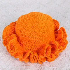 Adult lace beanie hat fashion and versatile ruffle pullover hat AE4147