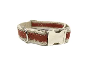 Adventurer Cork Hemp Dog Collar - Sangria Red