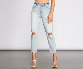 Ally Super High Rise Straight Cropped Jeans