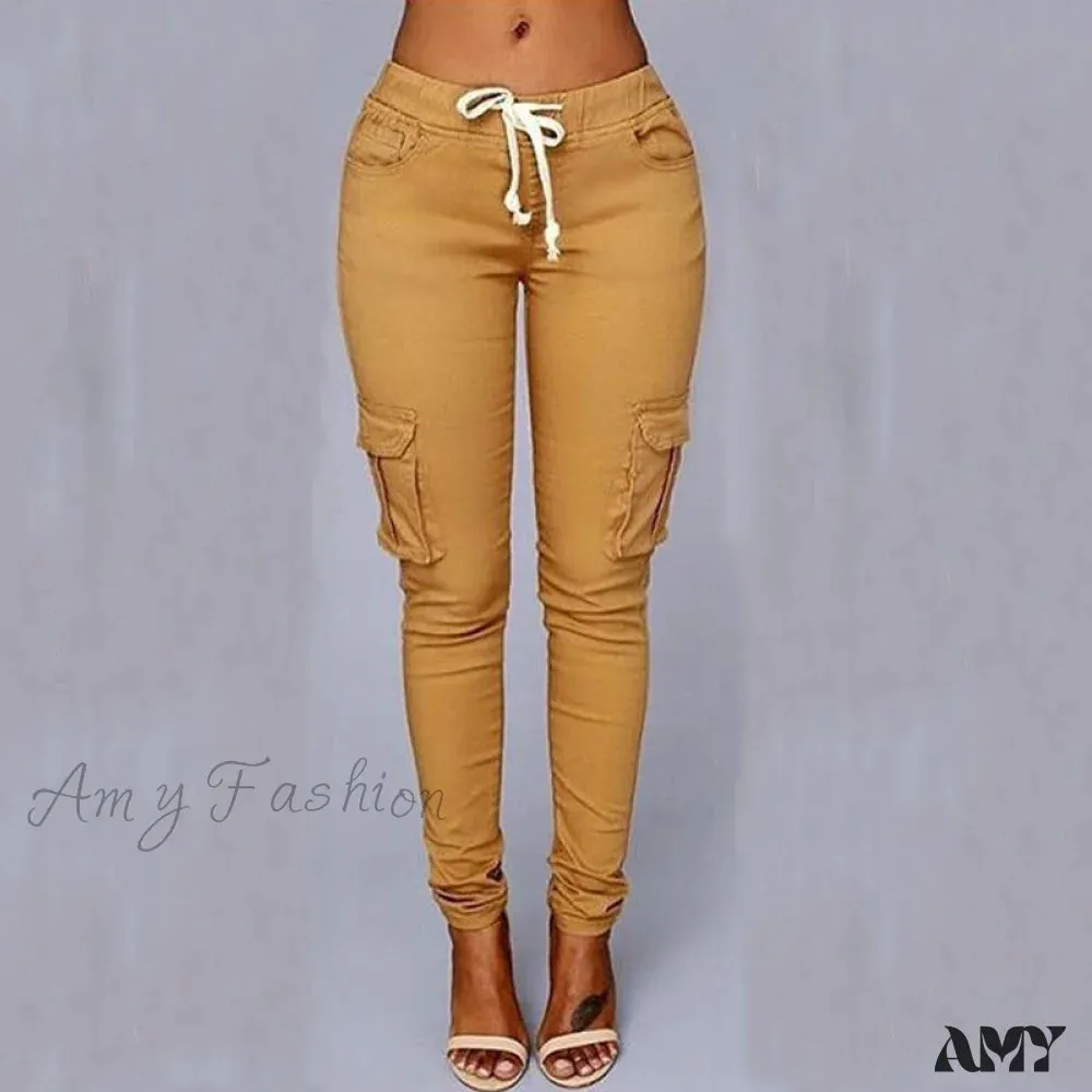 Amy Fashion - Women Ladies Trousers Military Pants Women