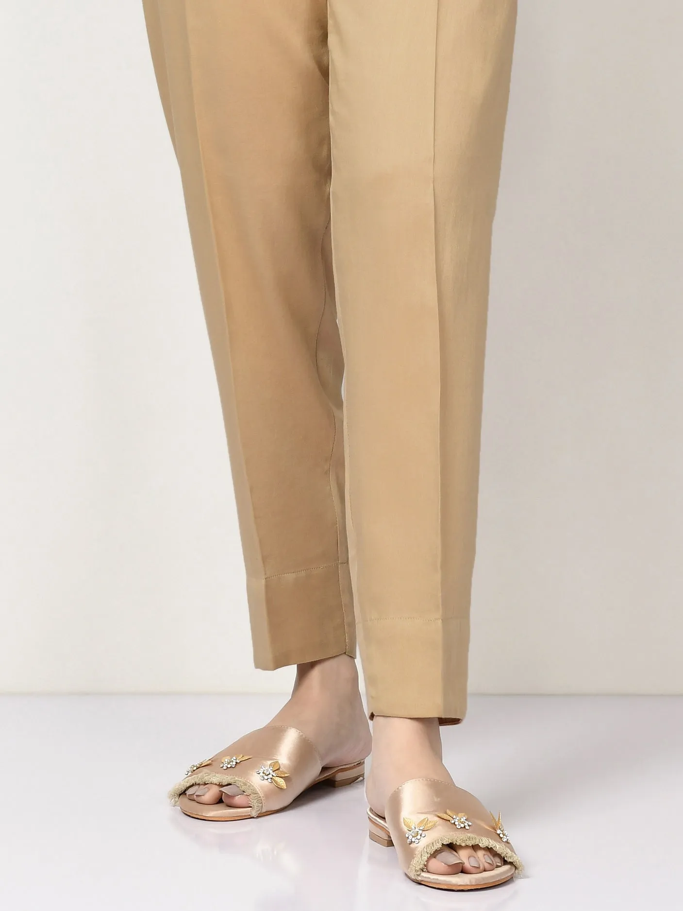 Baisc Cambric Trousers - Light brown