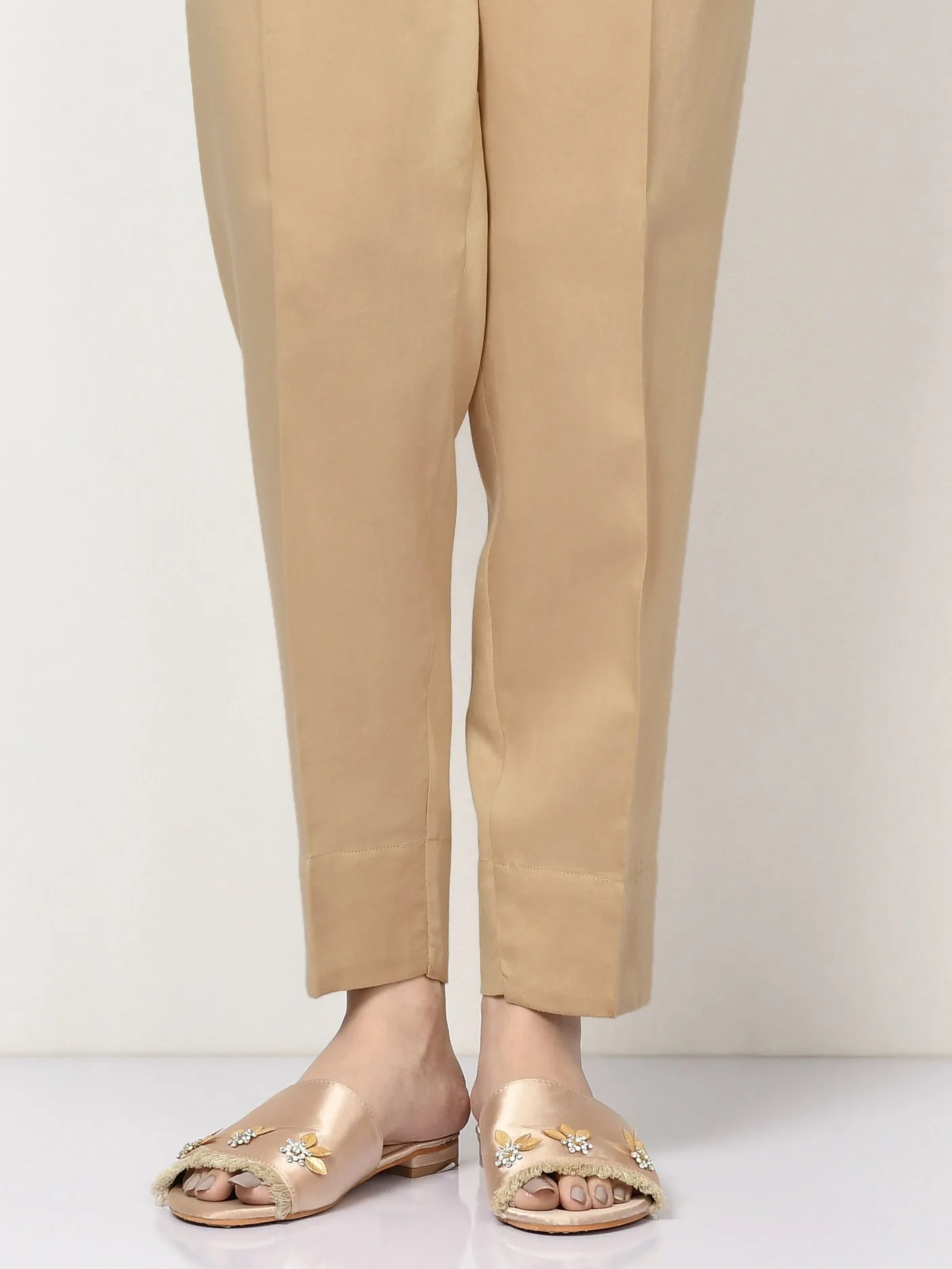 Baisc Cambric Trousers - Light brown