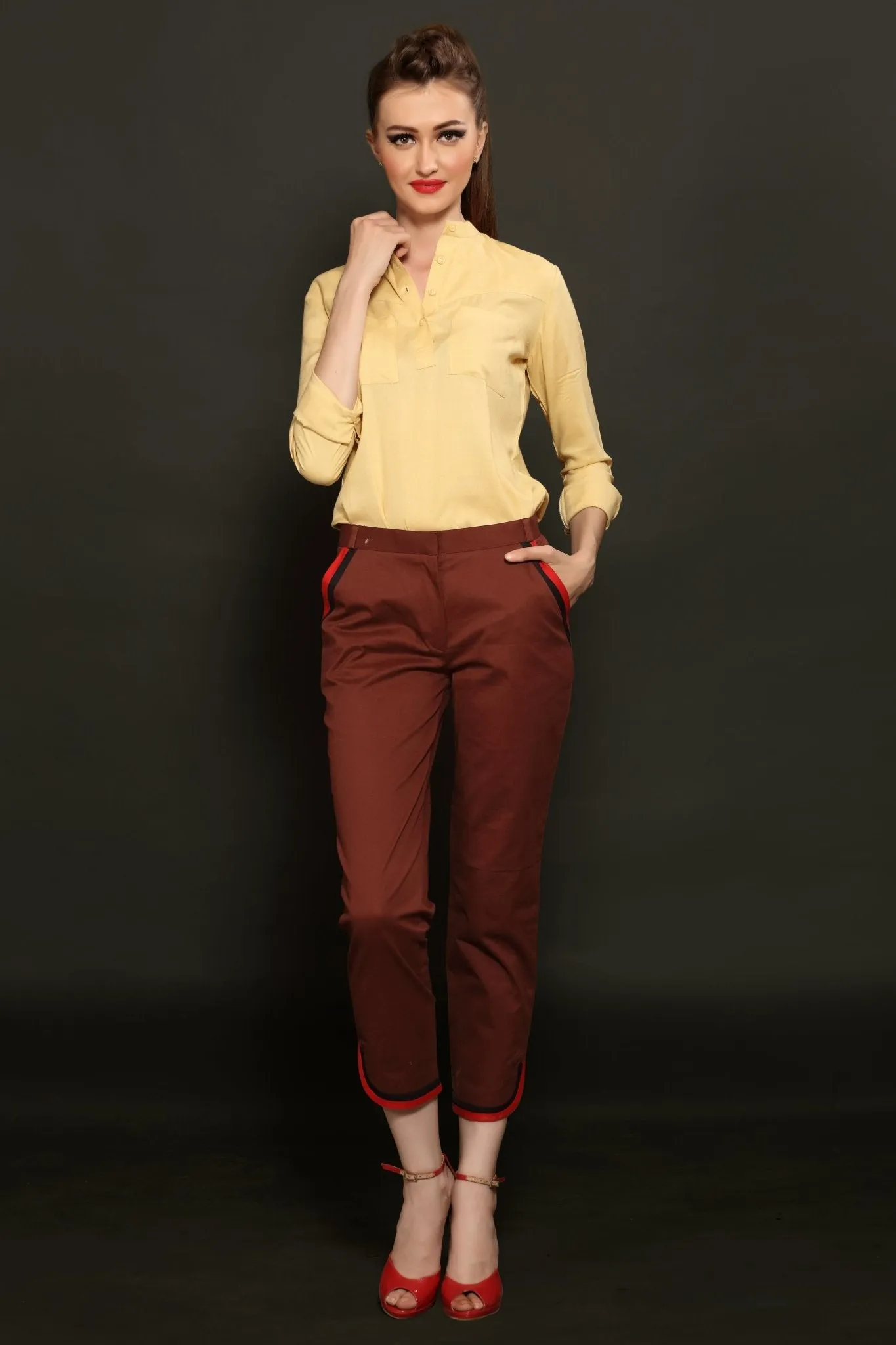 Beige Mandarin Shirt