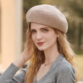 Beret female autumn and winter wool painter hat versatile vintage newsboy hat pumpkin hat