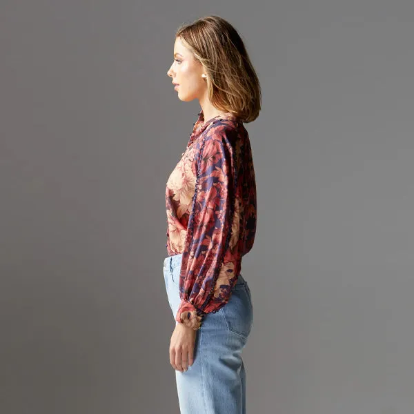 Berry Kiss Blouse - Floral