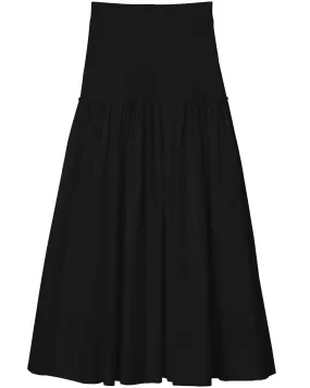 Black Marlowe Midi Skirt