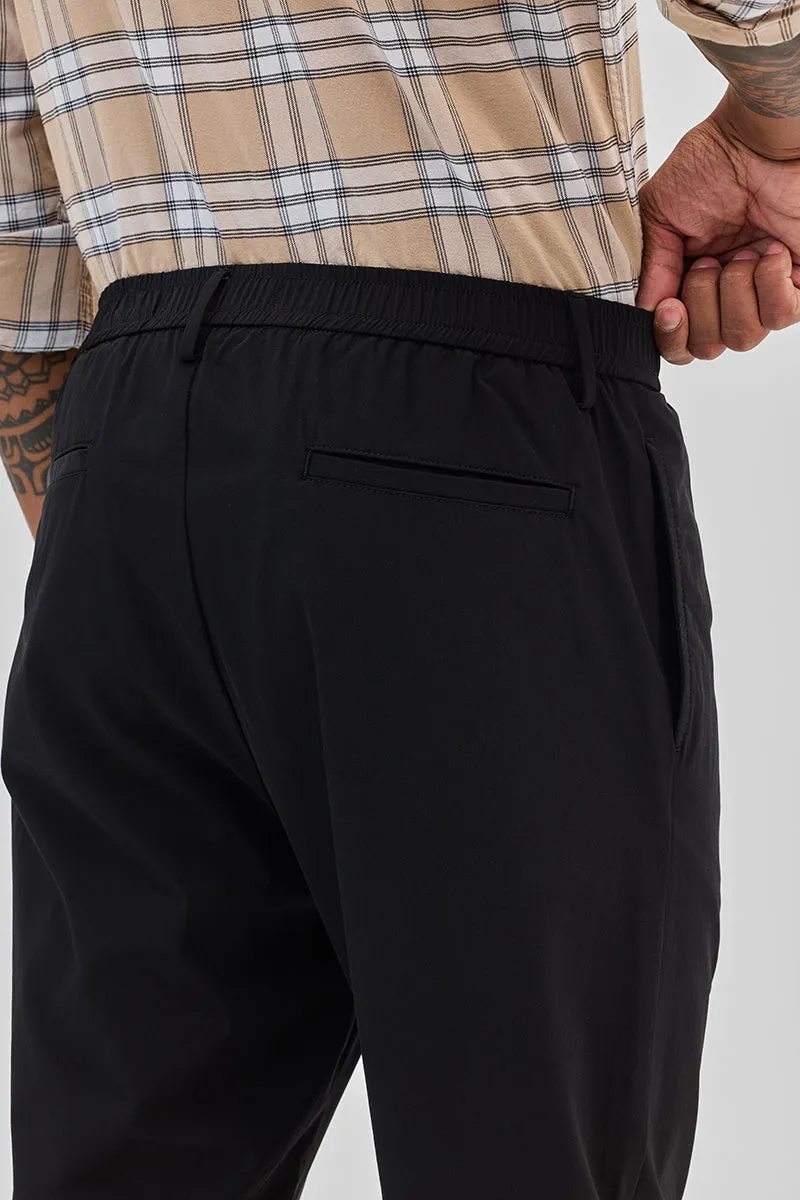 Black Regular Fit Stretch Chinos