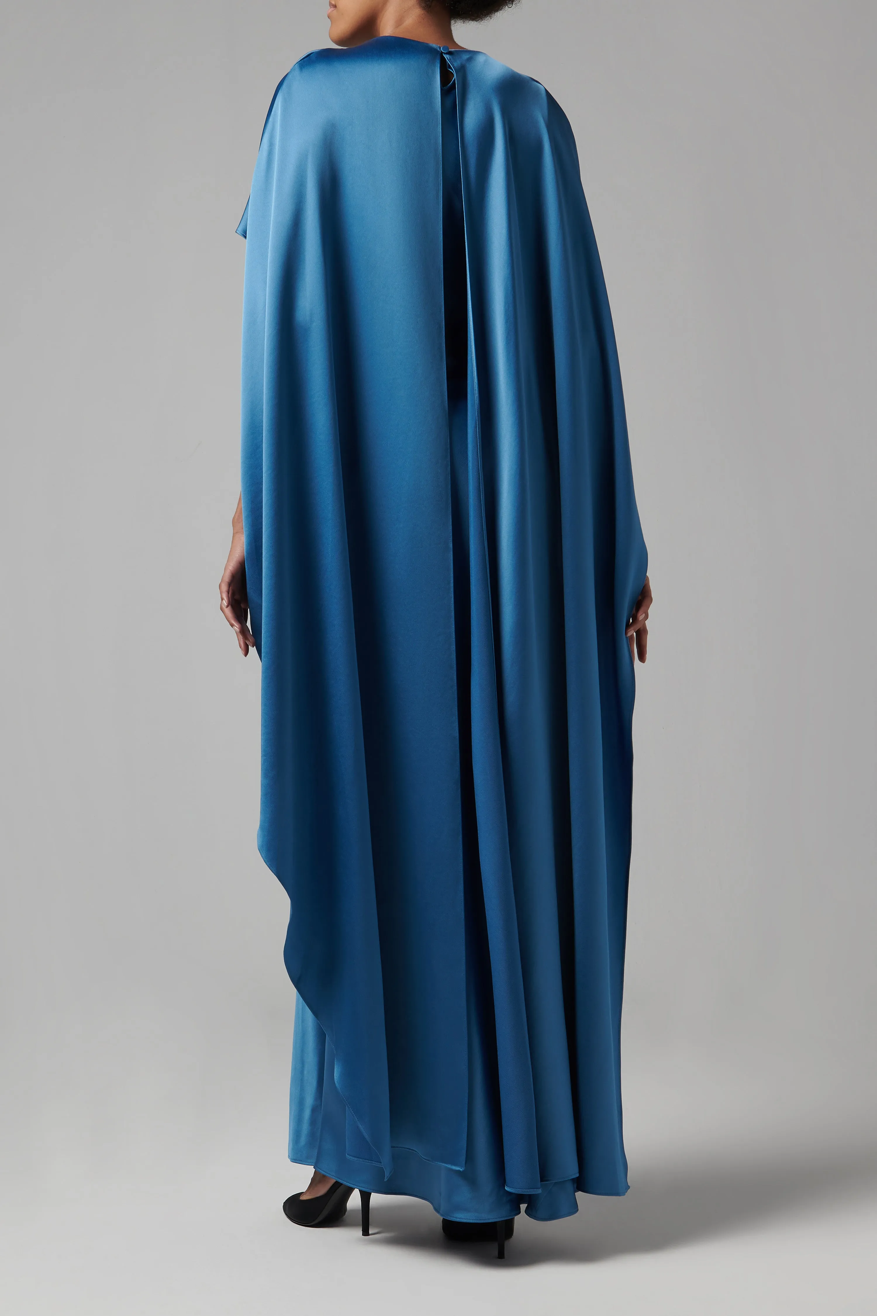 Blue Izel Cape Gown