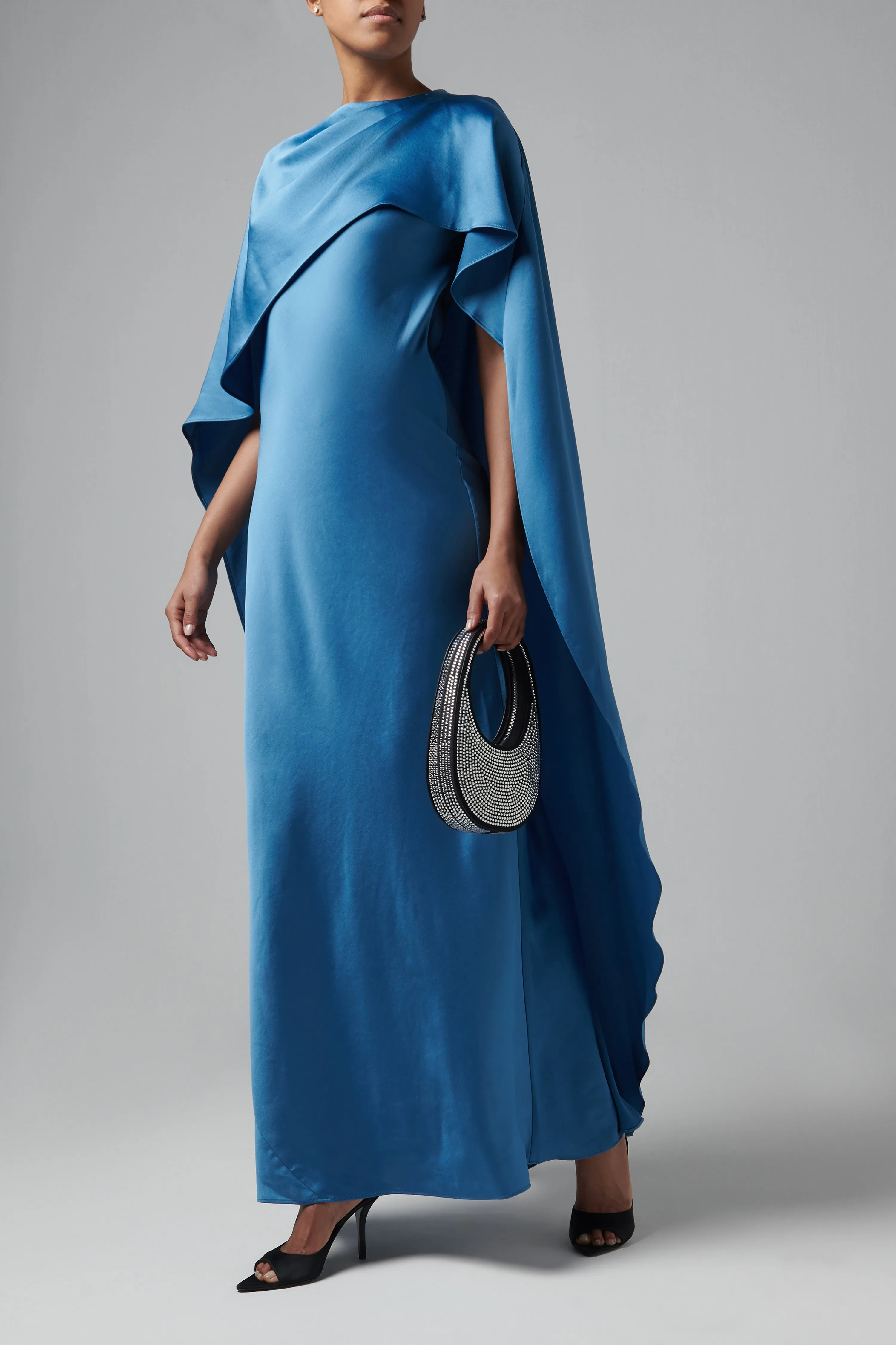 Blue Izel Cape Gown