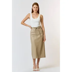 Bridget Midi Skirt in Taupe