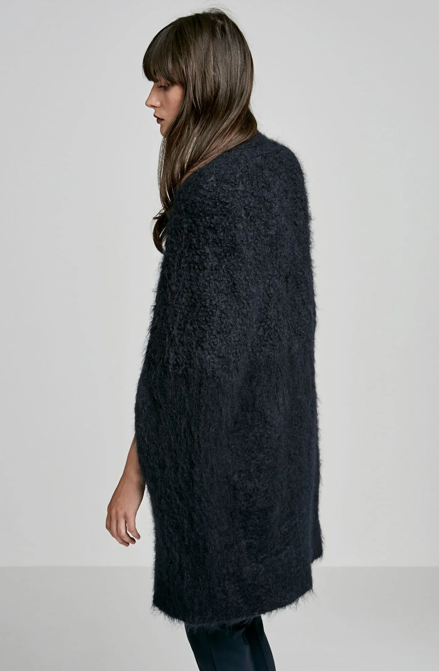 BRUSHED MOHAIR CAPE