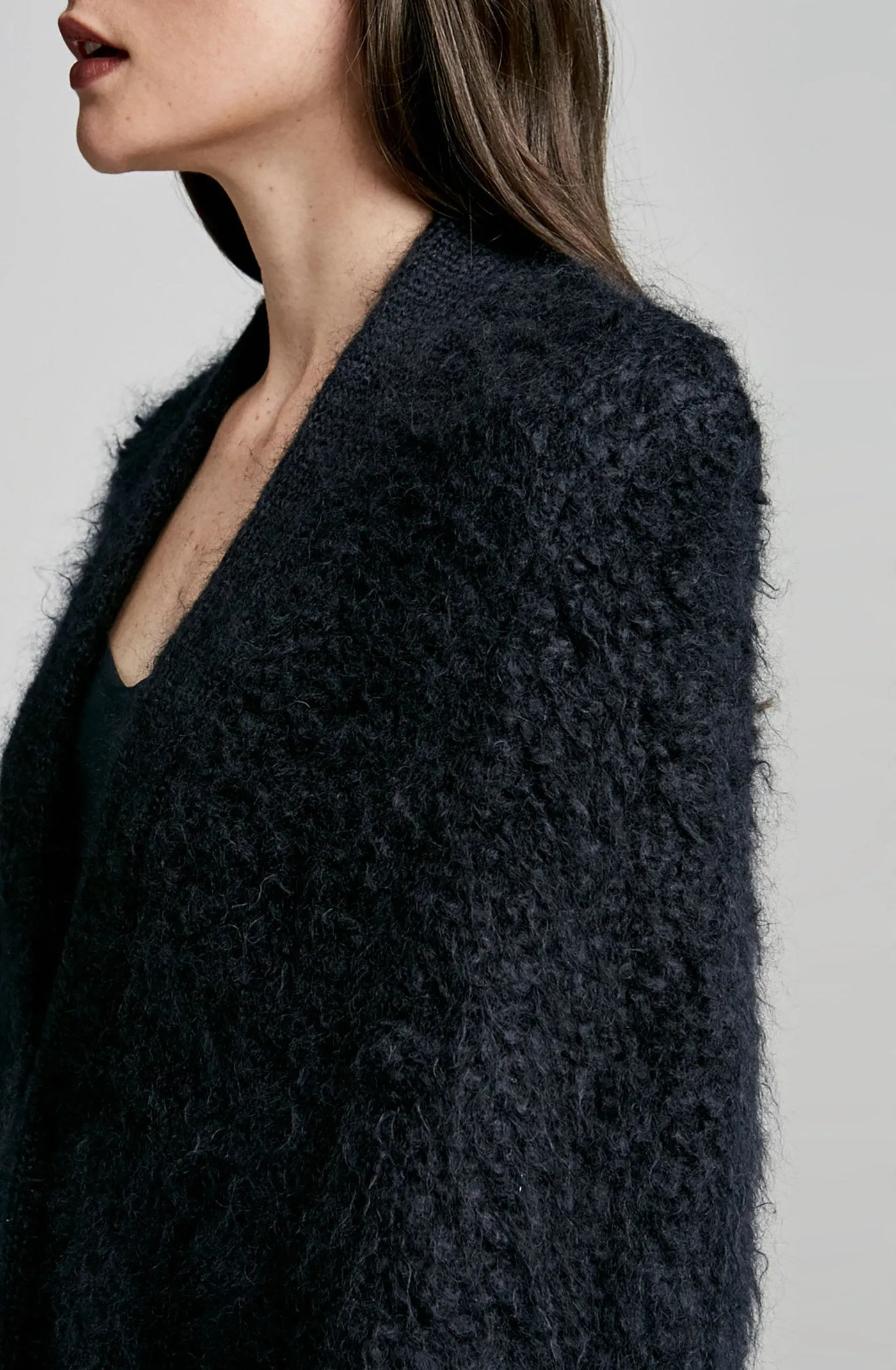 BRUSHED MOHAIR CAPE