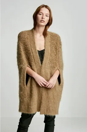 BRUSHED MOHAIR CAPE