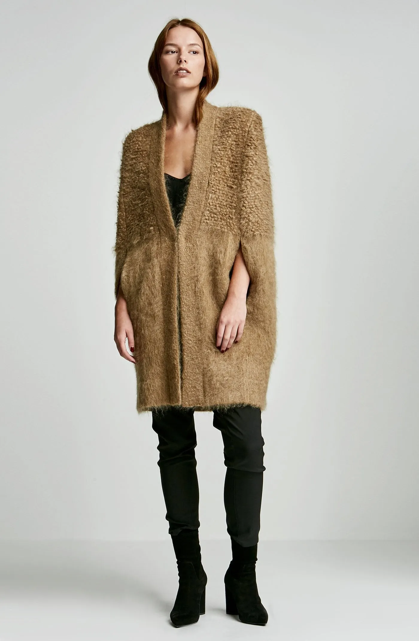 BRUSHED MOHAIR CAPE