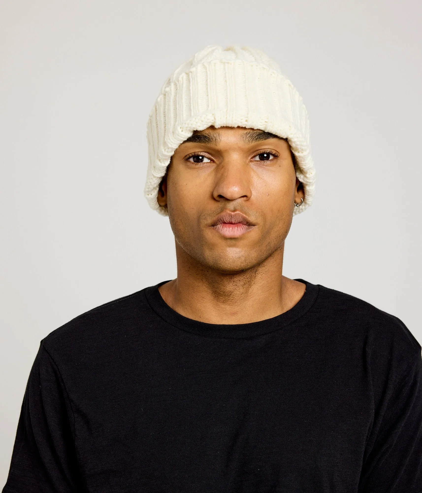 Cable Knit Beanie - Stone