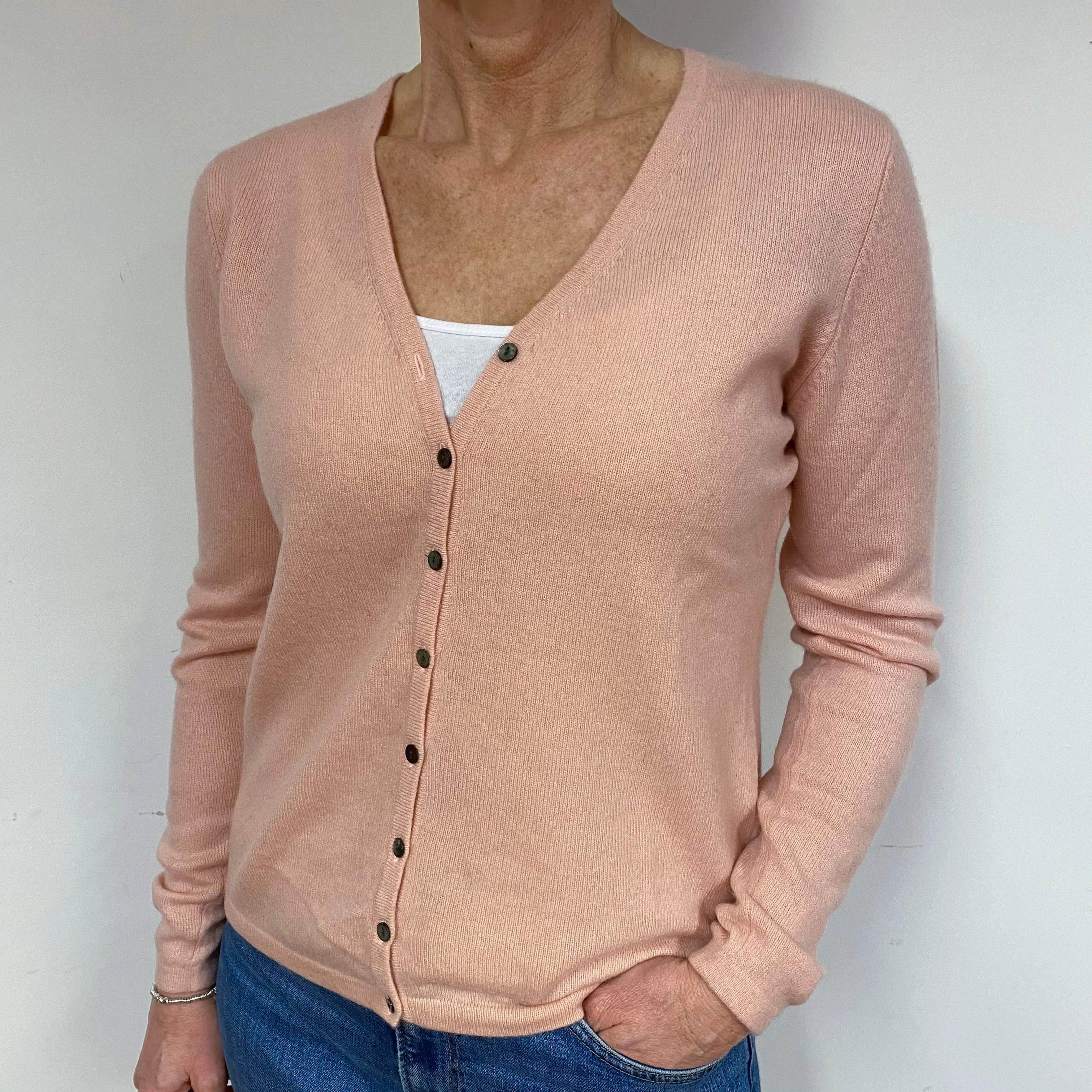 Calamine Pink Cashmere Cardigan Medium