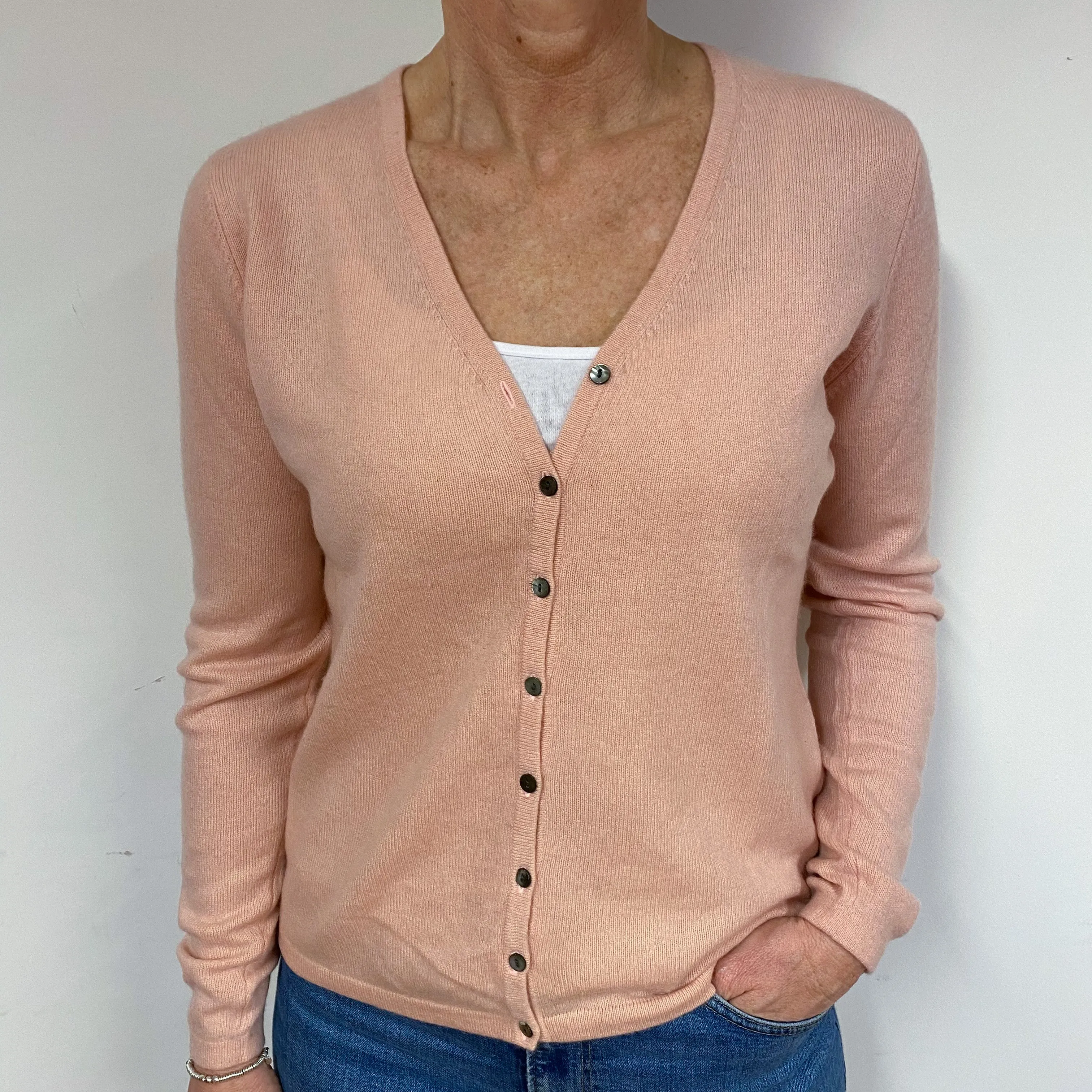 Calamine Pink Cashmere Cardigan Medium