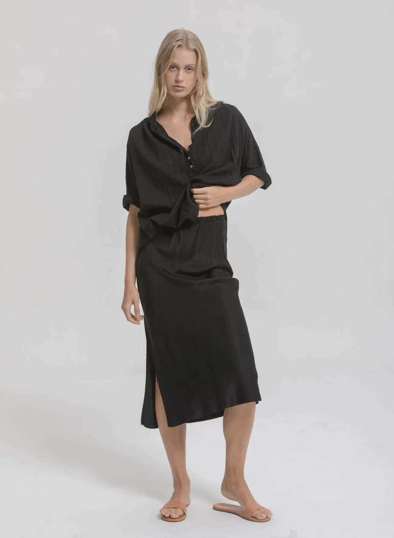 Cali Dreaming - Slip Skirt in Black