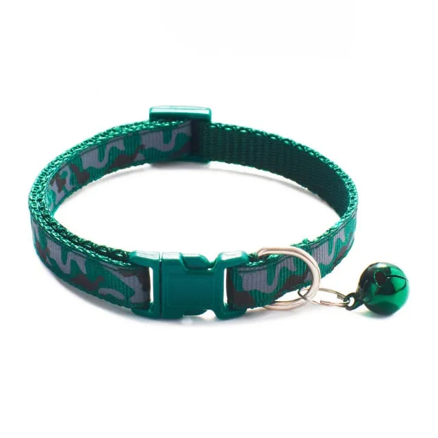 Camouflage Pattern Adjustable With Bell Dog Collar