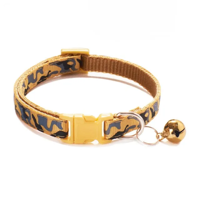 Camouflage Pattern Adjustable With Bell Dog Collar