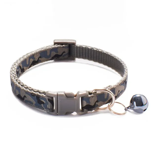 Camouflage Pattern Adjustable With Bell Dog Collar