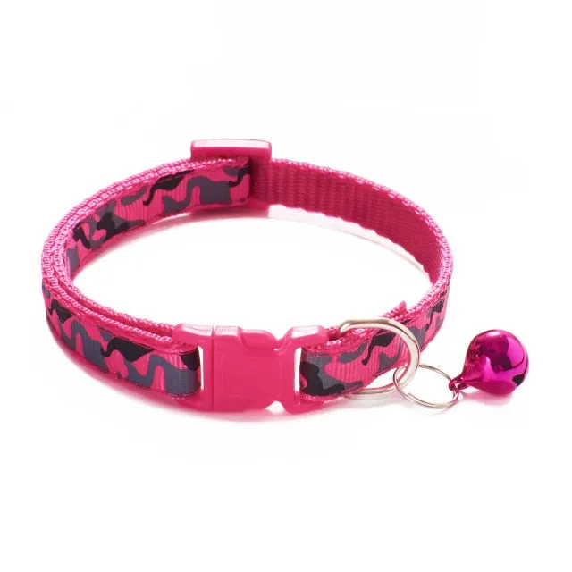 Camouflage Pattern Adjustable With Bell Dog Collar