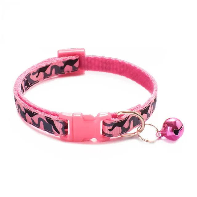 Camouflage Pattern Adjustable With Bell Dog Collar