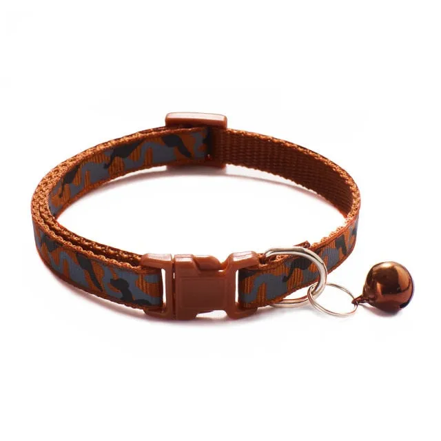 Camouflage Pattern Adjustable With Bell Dog Collar