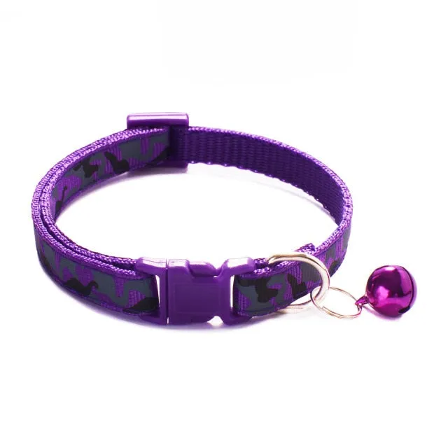 Camouflage Pattern Adjustable With Bell Dog Collar