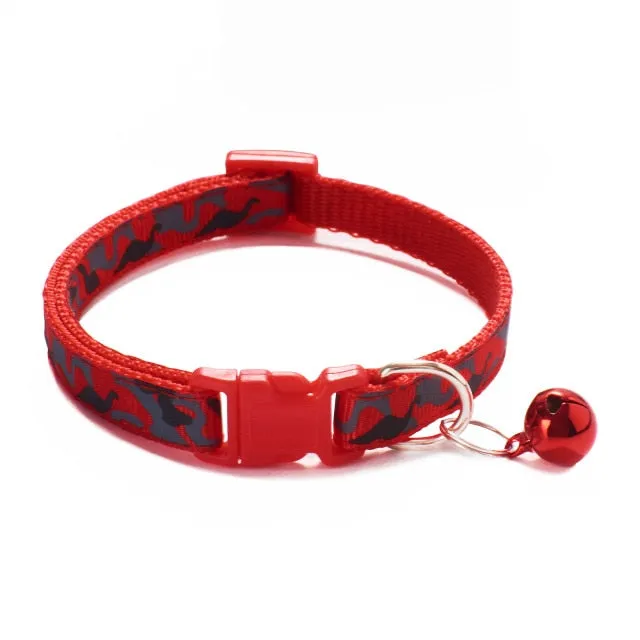 Camouflage Pattern Adjustable With Bell Dog Collar