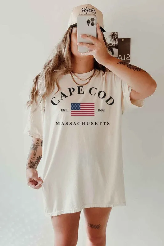 CAPE COD MASSACHUSETTES OVERSIZED GRAPHIC TEE