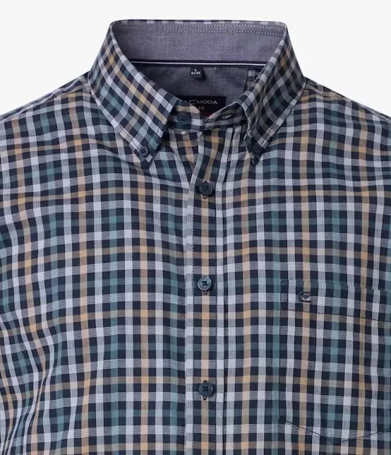 Casa Moda Casual Fit Long Sleeve Check Shirt - Blue