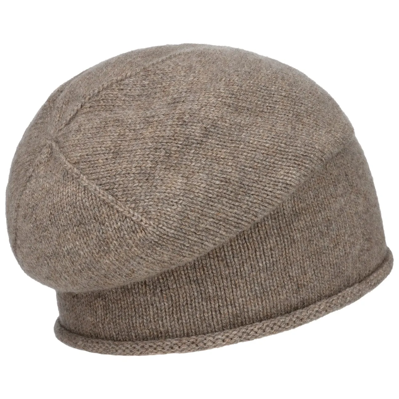 Cashmere Pull on Hat with Rolled Edge by Lierys