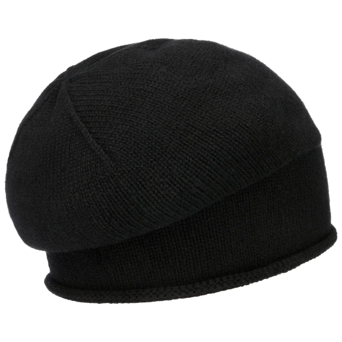 Cashmere Pull on Hat with Rolled Edge by Lierys