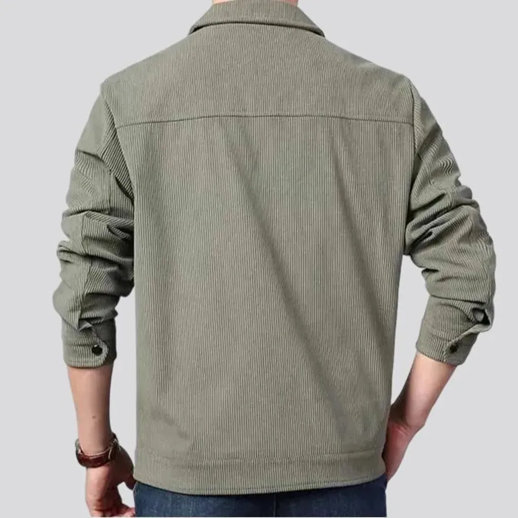 Casual cargo men's corduroy jacket