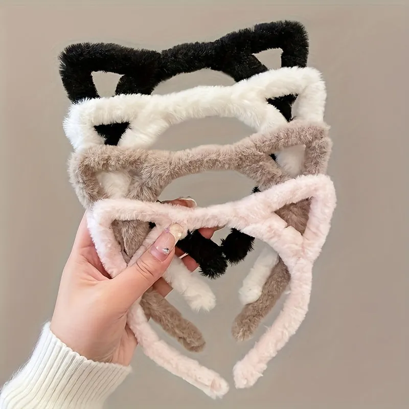 Cat Ears Headband Fashionable Plush Hair Accessory for Girls