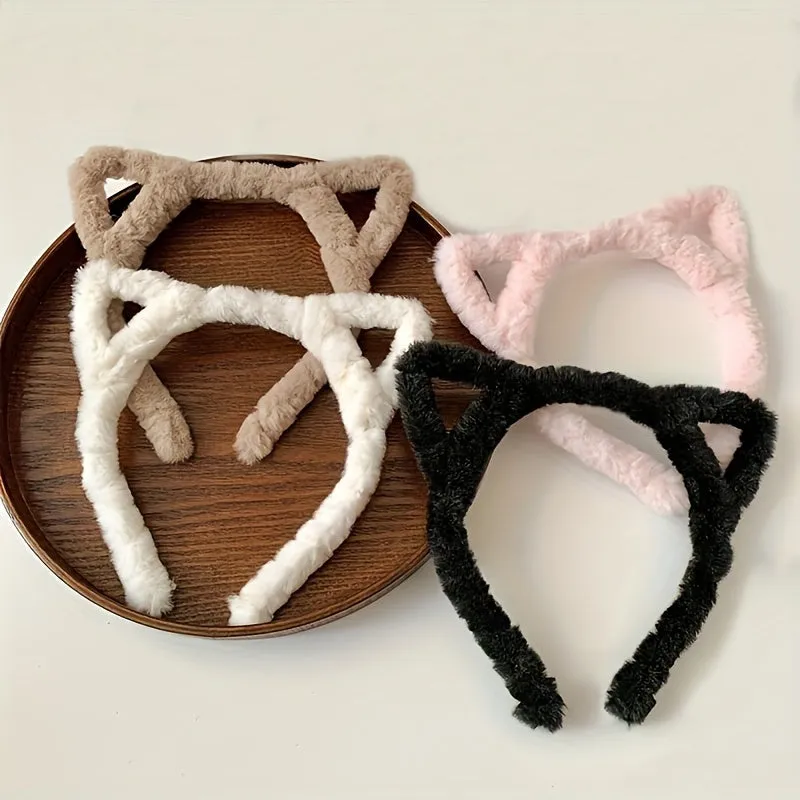 Cat Ears Headband Fashionable Plush Hair Accessory for Girls