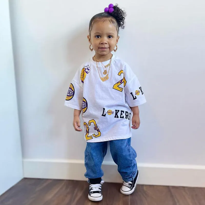 Children's Wear Boys And Girls Fashion Printed Letter T-Shirt Ins Style Children's Wear Versatile Top Women