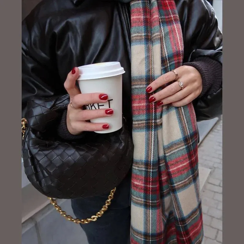 Christmas Red Plaid Fall Winter Warm Women's Vintage Classic Scarf